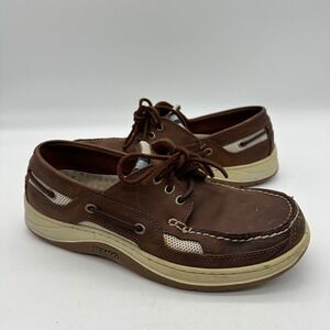 Sebago 99618 Mens Size 9M Becket Casual Copper Tan Leather Mesh Boat Shoes